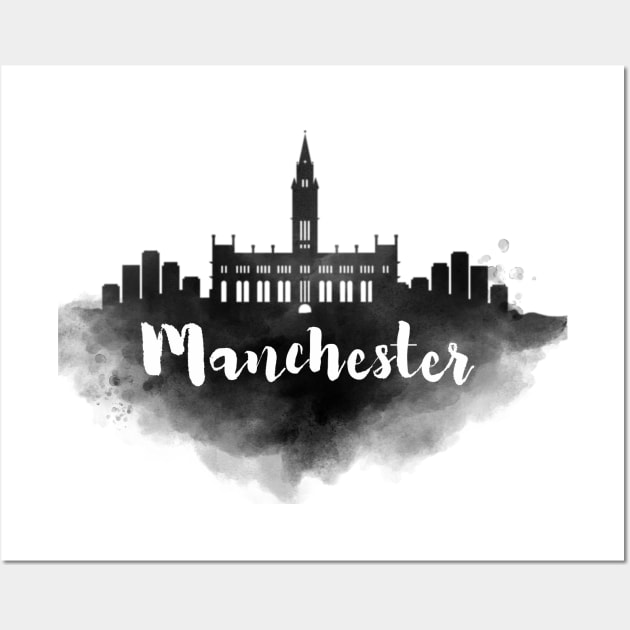 Manchester watercolor Wall Art by kursatunsal